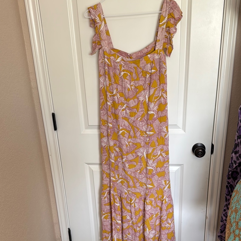 Floral Pink and Yellow Women's Dress